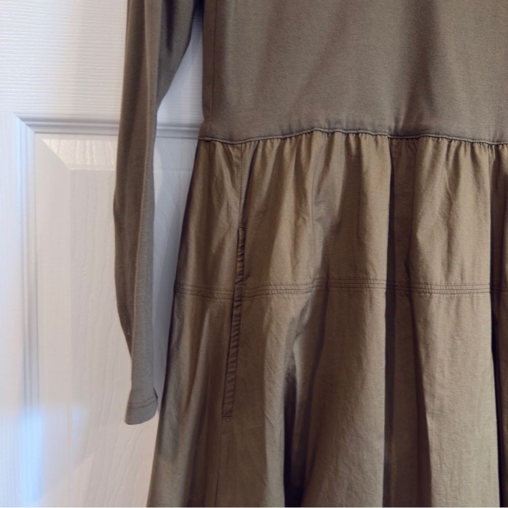Everlane Olive Long Sleeve Dress - Picture 3 of 14